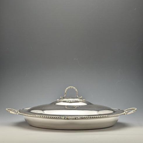 1900年左右 英國古董 銀器製 早餐盤 William Hutton