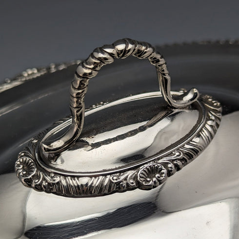 1900年左右 英國古董 銀器製 早餐盤 William Hutton