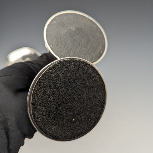 1905年 英国アンティーク 純銀製 花瓶ペア 一輪挿し コバルトガラスインナー Williams Ltd