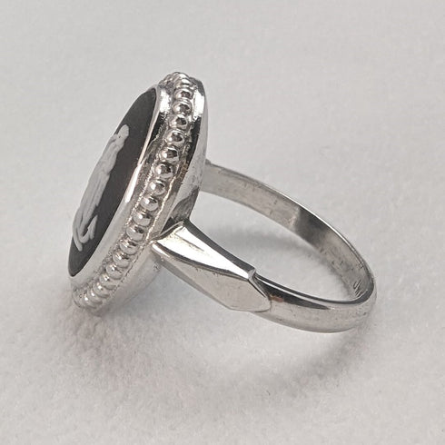 英國復古珠寶韋奇伍德碧玉純銀戒指戒指