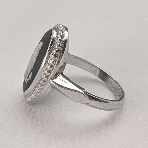 British Vintage Jewelry Wedgwood Jasperware Sterling Silver Ring Ring