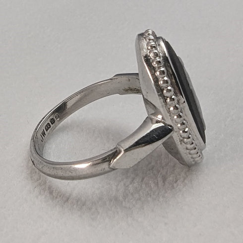 英國復古珠寶韋奇伍德碧玉純銀戒指戒指