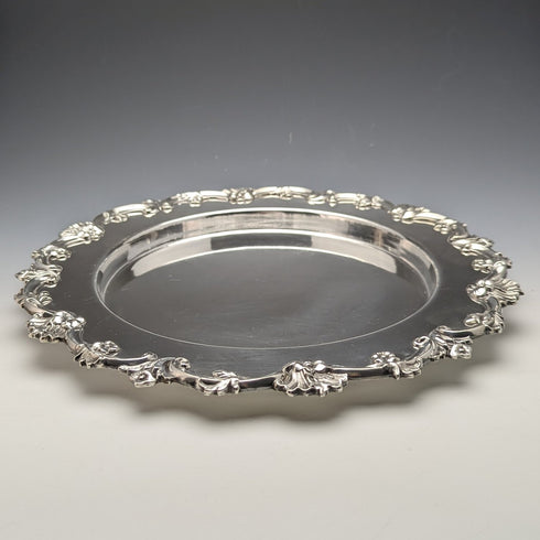 20世紀初頭 英国アンティーク シルバープレート製ディッシュ 直径30cm Alex Clark