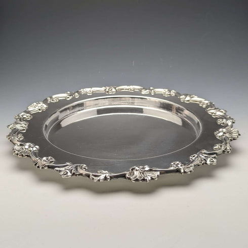 20世紀初頭 英国アンティーク シルバープレート製ディッシュ 直径30cm Alex Clark