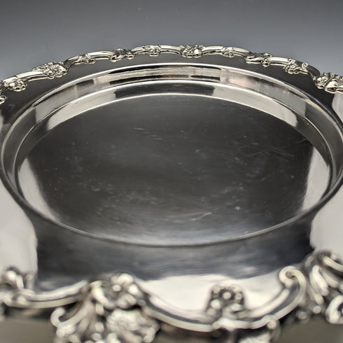 20世紀初頭 英国アンティーク シルバープレート製ディッシュ 直径30cm Alex Clark
