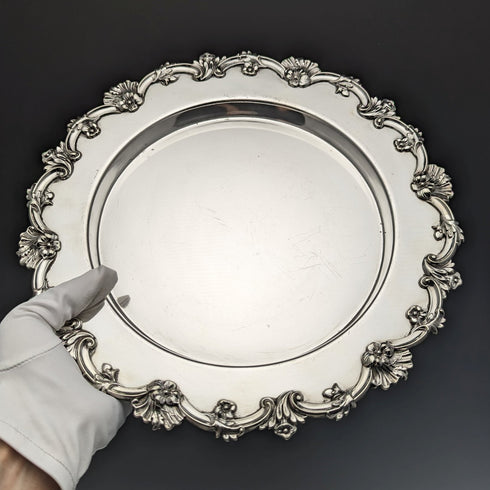 20世紀初頭 英国アンティーク シルバープレート製ディッシュ 直径30cm Alex Clark