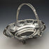 1907 British Antique Sterling Silver Basket Earrings Movable Handle 347g Walker&Hall