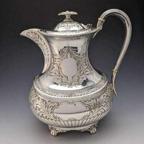 1900年頃 英国アンティーク シルバープレート製 ウォータージャグ Atkin Brothers