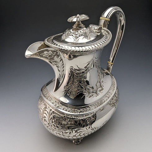 1900年頃 英国アンティーク シルバープレート製 ウォータージャグ Atkin Brothers