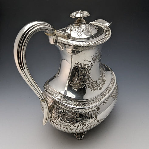 1900年頃 英国アンティーク シルバープレート製 ウォータージャグ Atkin Brothers