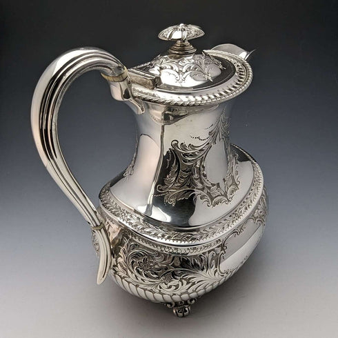 1900年頃 英国アンティーク シルバープレート製 ウォータージャグ Atkin Brothers