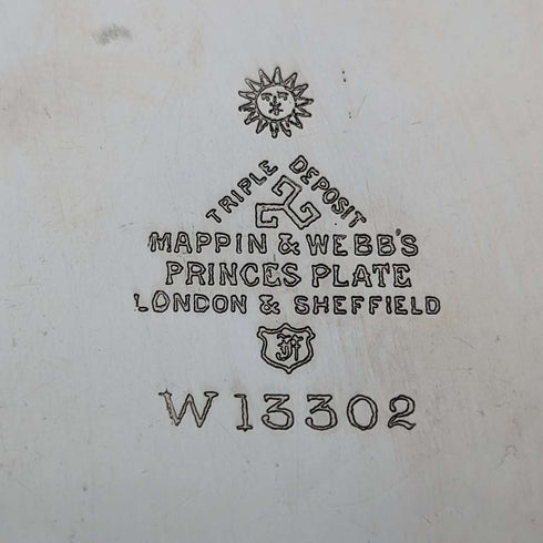 1905 年左右英國古董鍍銀水壺和燃燒器支架套裝 Mappin&Webb