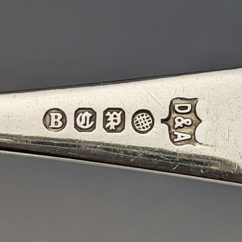 1900 年左右英國古董鍍銀茶匙 6 件套 Daniel & Arter