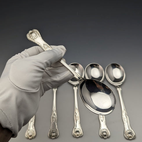 英国ヴィンテージ シルバープレート製 スープスプーン 6本セット Cooper Brothers