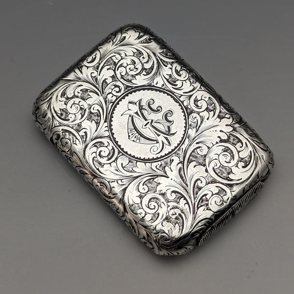 1889 British Antique Sterling Silver Vesta Case Matchcase Frederick Marson