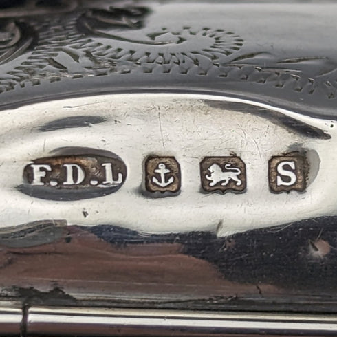 1917 年英國古董純銀硬幣盒帶鏈條 FD 長