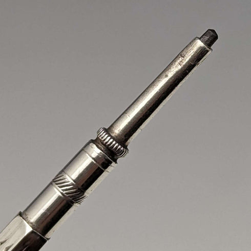 Antique Mechanical Pencil Telescopic 60-93mm Magic Pencil Silver Plated Glass Decor