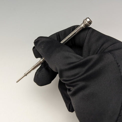 アンティーク シャープペンシル 伸縮式60-93mm マジックペンシル シルバープレート ガラス装飾