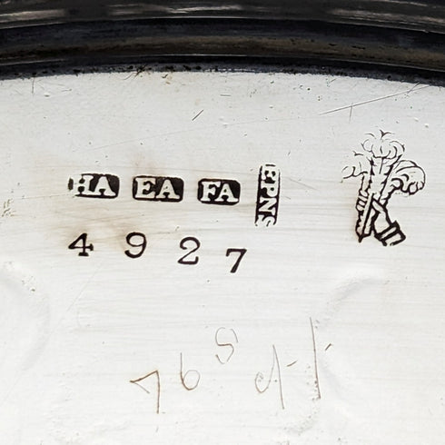 1907年頃 英国アンティーク シルバープレート製サルヴァ 直径32cm Henry Atkins