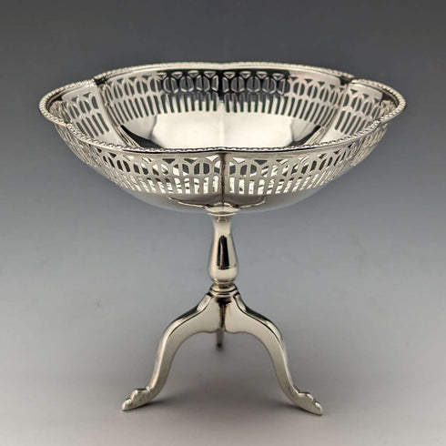 1924年 英国アンティーク 純銀製コンポート 直径12cm 145g Mappin&Webb