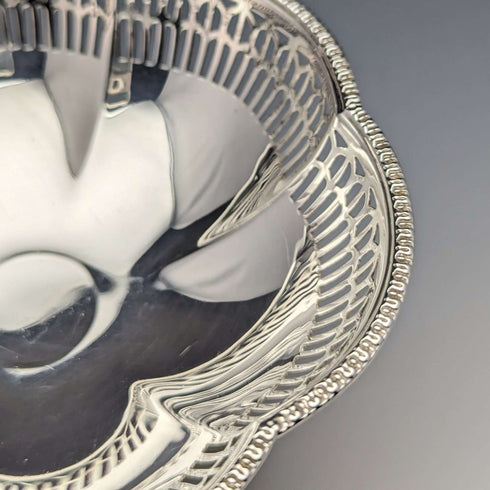 1924年 英国アンティーク 純銀製コンポート 直径12cm 145g Mappin&Webb