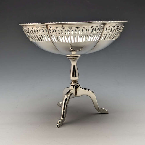 1924年 英国アンティーク 純銀製コンポート 直径12cm 145g Mappin&Webb