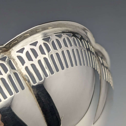 1924年 英国アンティーク 純銀製コンポート 直径12cm 145g Mappin&Webb