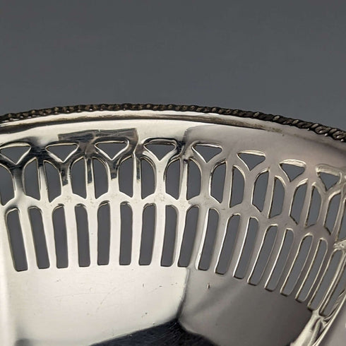 1924年 英国アンティーク 純銀製コンポート 直径12cm 145g Mappin&Webb