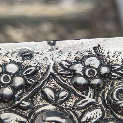 20 世紀初德國古董 800 銀壓花方盒 94 克