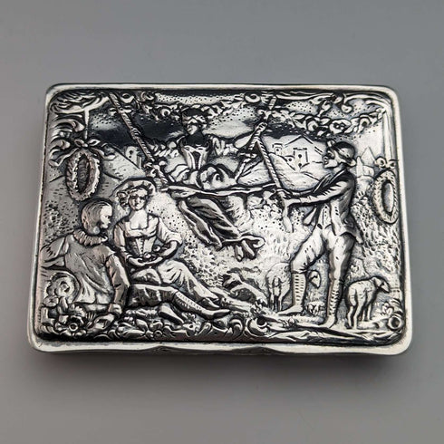 Early 20th Century Antique 800 Silver Rectangular Box 94g