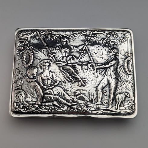 20 世紀初古董 800 銀長方形盒子 94 克