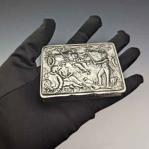 Early 20th Century Antique 800 Silver Rectangular Box 94g