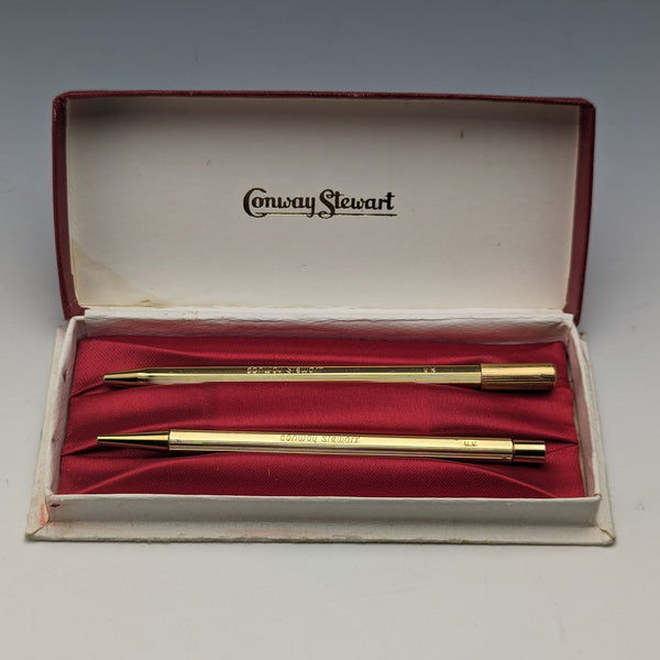 英國復古 Conway Stewart 鉛筆和圓珠筆套裝(帶盒)