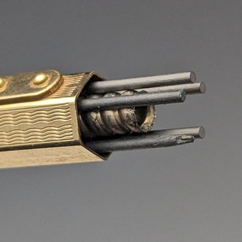 英國復古 Yard O 紅色卷金六角自動鉛筆