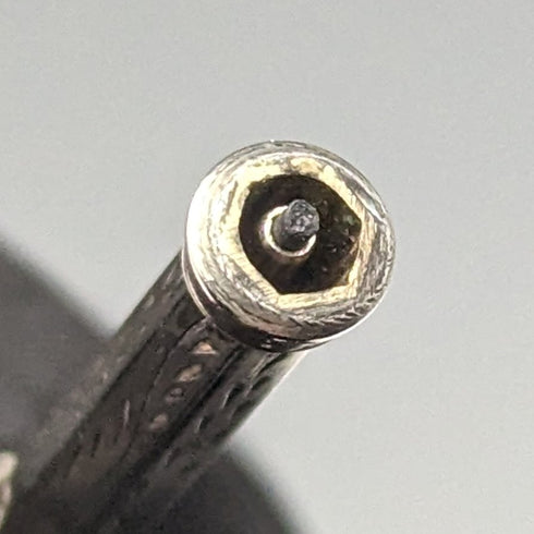 英国アンティーク シルバープレート製 シャープペンシル ガラス装飾 伸縮式43-59mm