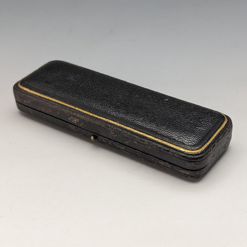 1888 年英國古董白色珍珠貝手柄純銀刀片折疊筆刀帶盒