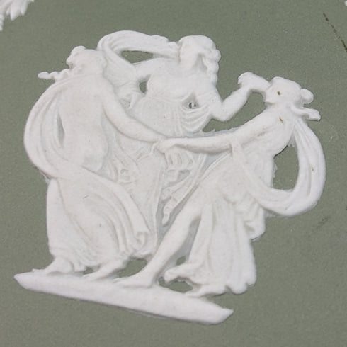 英國復古韋奇伍德碧玉圓盒和茶碟綠色