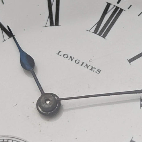 1910 年左右古董浪琴表懷錶新藝術風格雕刻獵人錶殼銀色側面效果很好