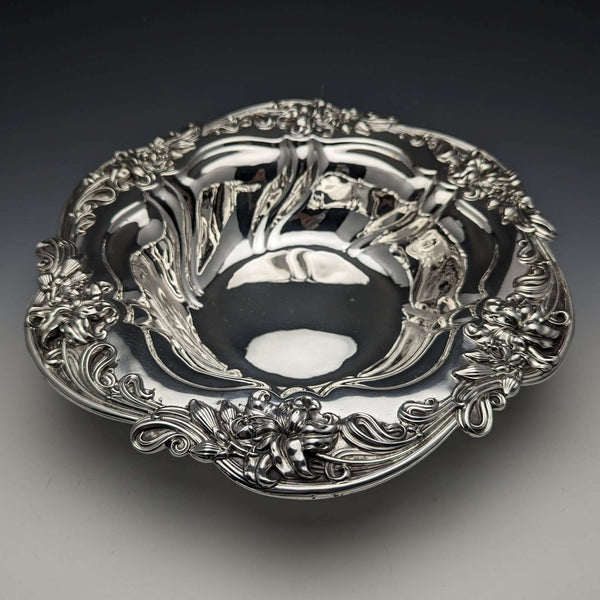 1898 年左右美國古董純銀碗直徑 30 厘米 517 克 Meriden Britannia