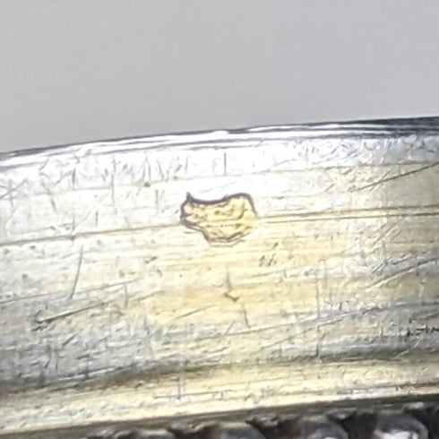 約 1920 年法國古董 800 銀胭脂盒,帶花籃扭索飾琺瑯裝飾