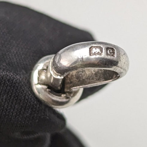 1902年頃 英国アンティーク 純銀製アルバートチェーン 39g ブラックオニキスシールフォブ