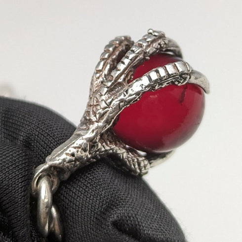 1907 年左右英國古董純銀阿爾伯特鏈 50 克烏鴉和碗飾扣