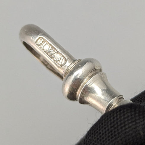 1907 年左右英國古董純銀阿爾伯特鏈 50 克烏鴉和碗飾扣