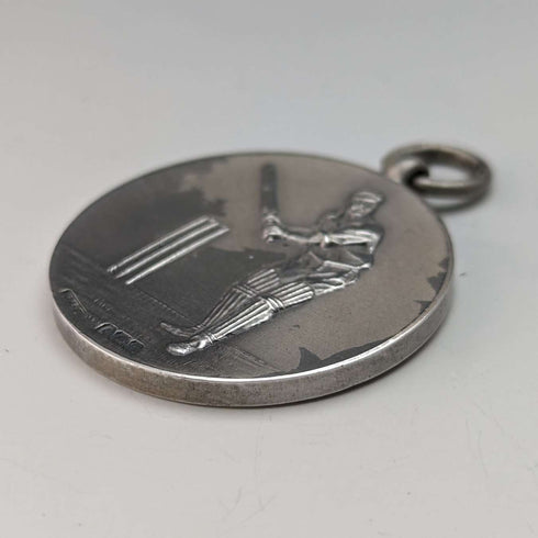 1930 British Vintage Sterling Silver Cricket Medal Fob Navy, Army & Air Force Institute