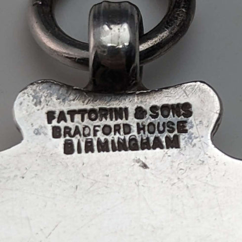 1928 年英國復古純銀盾牌鑰匙扣,裝在 Fattorini & Sons 盒中