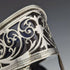 1906 British Antique Pure Silver & Bluegrass Salt Dish & Spoon Josiah Williams