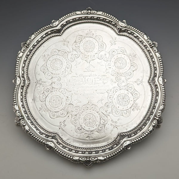 1895 年英國古董純銀薩爾瓦直徑 22 厘米 363 克 CHARLES BOYTON