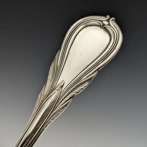 British Antique White Pearl Shell, Silver Plated Cleansing Serving Cutlery in Case