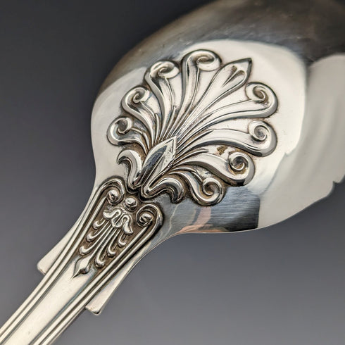 英国アンティークシルバープレート製 サービングスプーン&スポーク ケース入