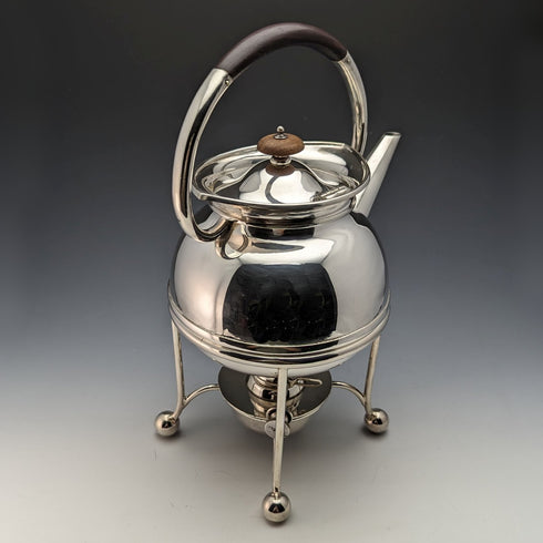 1930年頃 英国ヴィンテージ シルバープレート製 ケトル&バーナースタンドセット George Wish